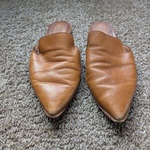 Madewell Tan Leather Mules